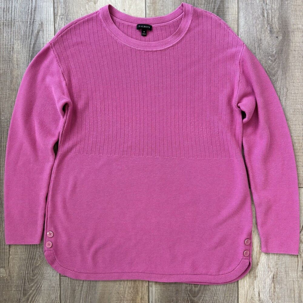 Talbots Womens Rose Pink Sweater Size M Office Classic Preppy Feminine Soft Cozy - Picture 3 of 12
